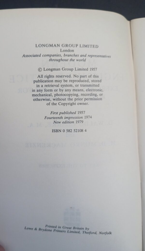 Key to the exercises - D. Waldo Clarke and M.D. Munro Mackenzie - Longman - Revised Edition 1979 - Image 2